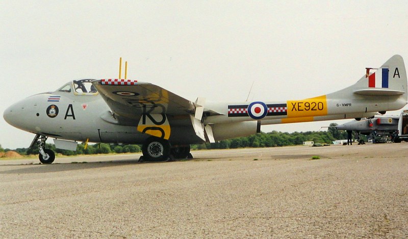 Vampire T11 (XE920/G-VMPR)  in markings of 603 Aux Air Sqn.
 - photo by John Bilcliffe