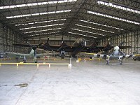 BBMF Spitfires stored alongside Halifax during Elvington Airshow weekend - pic by Duncan Simpson. 