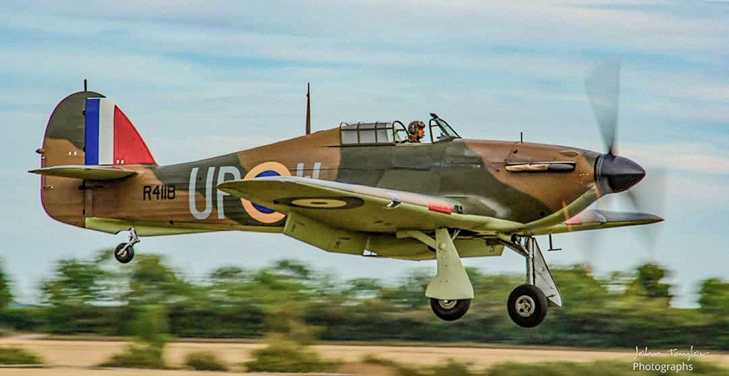 Photo Competition - David Ratcliffe bringing in the beautiful Hurricane R4118 at Duxford, August 2020. Nikon D7200 with Nikkor 80-400mm lens - John Taylor