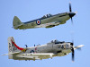Seafire Mk.XVII SX336 & Skyraider - photo by webmaster - Flying Legends 2009.