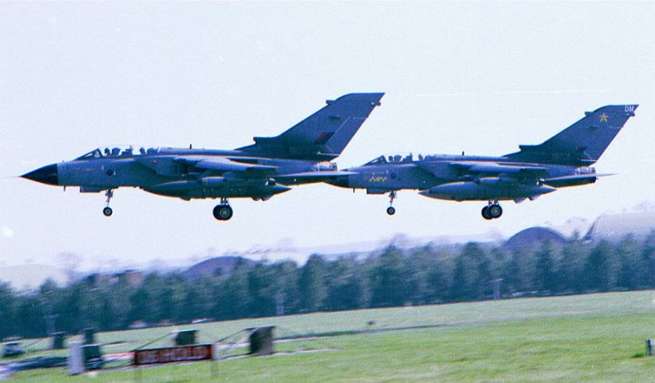 Tornado GR4's landing.